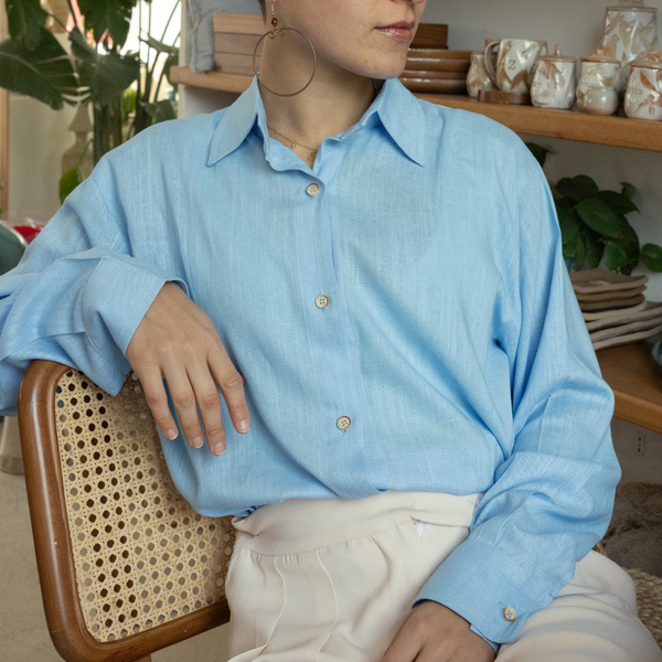 Baby Blue Linen Shirt