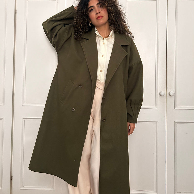 Wool Puffed Trench Coat (10% OFF on Pre-Orders)